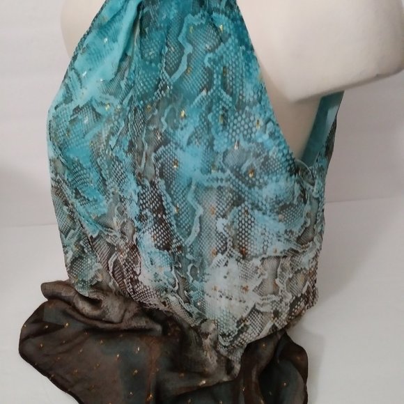 Monograph Bow Back Halter Neck Animal Print Top - Picture 6 of 13